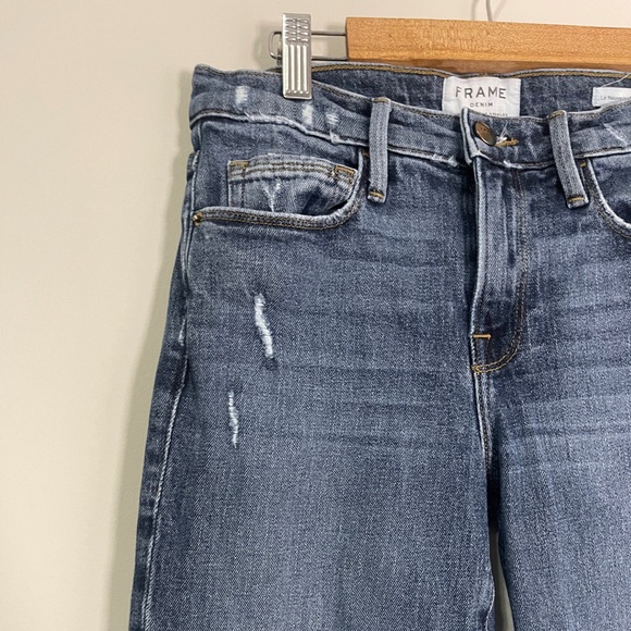 Frame Womens Jeans Size 25 Blue Le Nouveau Straight Distressed Denim Bottoms - Picture 4 of 12